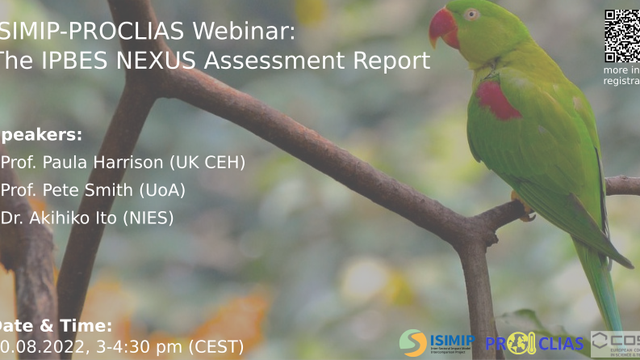 PROCLIAS-ISIMIP webinar on the upcoming IPBES Assessment Report